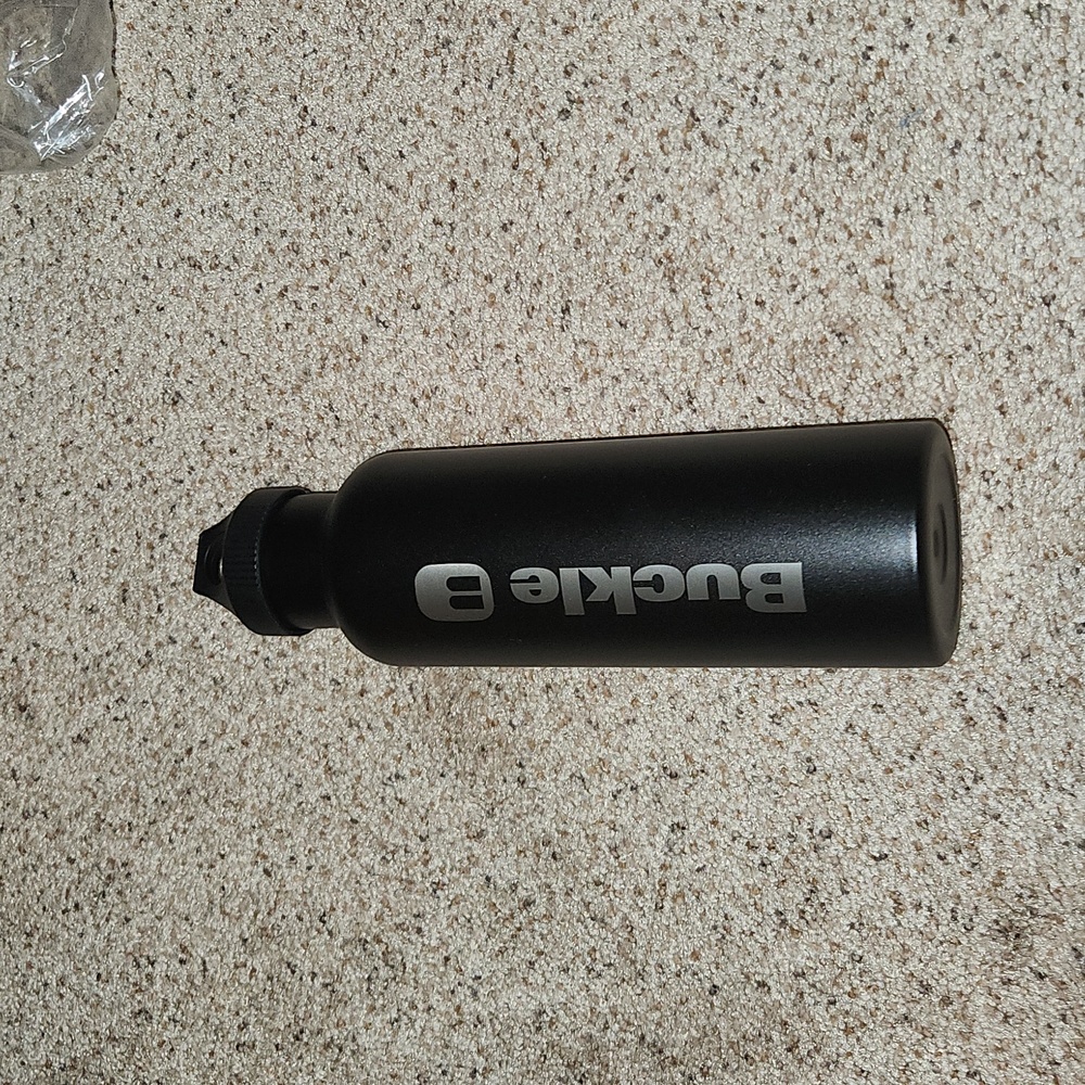 Buckle wide mouth double wall stainless steel bottle